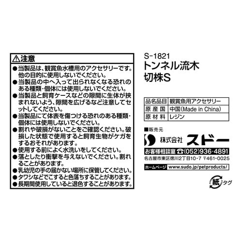 トンネル流木 切株