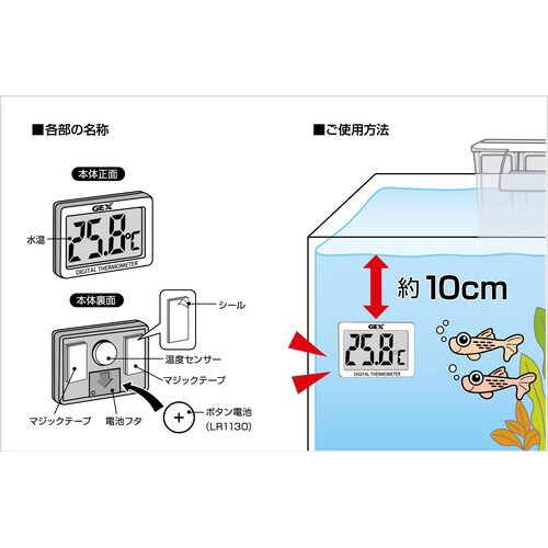 コードレスデジタル水温計ワイド