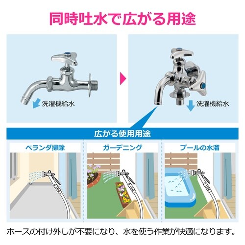 洗濯機用双口水栓