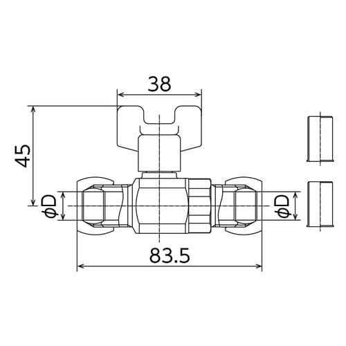 銅管接続ボールバルブ