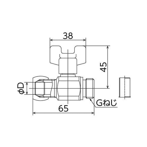 銅管接続ボールバルブ