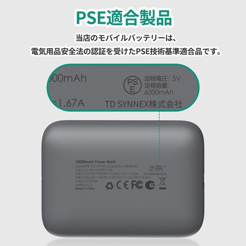 Spark Mini モバイルバッテリー グレー