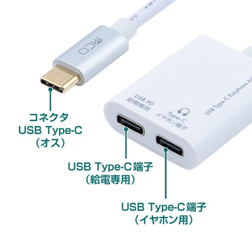 TYPE−Cイヤホン変換ケーブル