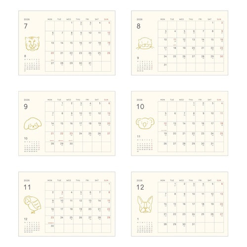 2026卓上カレンダー ティックル
