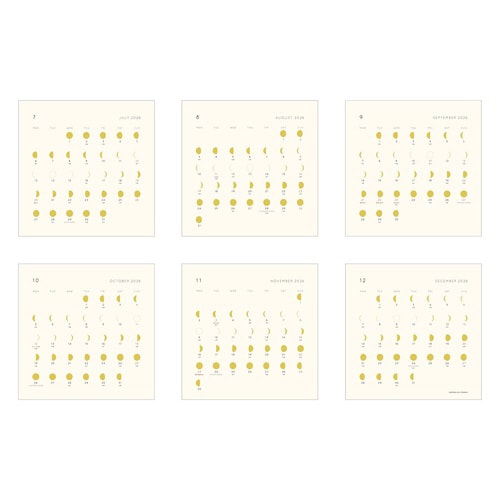 2026卓上カレンダー 月の満ち欠け