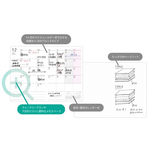 2026ネームカードダイアリーブロック レッド