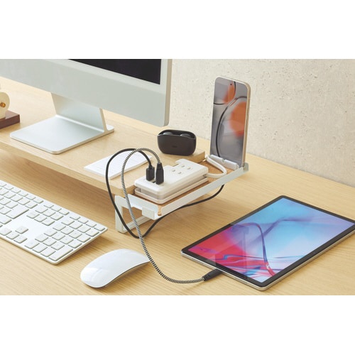 サイドトレー<MDF机上台・スリム専用>ホワイト