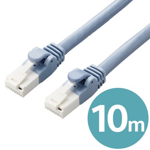 LANケーブル CAT6A 爪折れ防止 10m 青