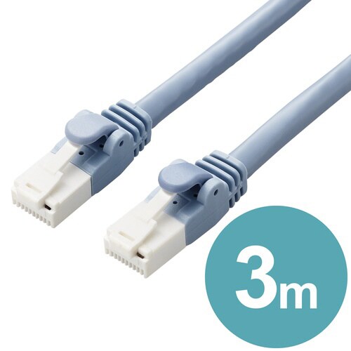 LANケーブル CAT6A 爪折れ防止 3m 青
