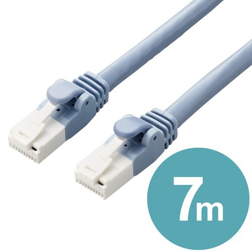 LANケーブル CAT6A 爪折れ防止 7m 青