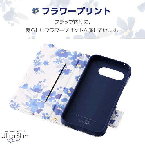 Google Pixel 9a 手帳型ケース 青