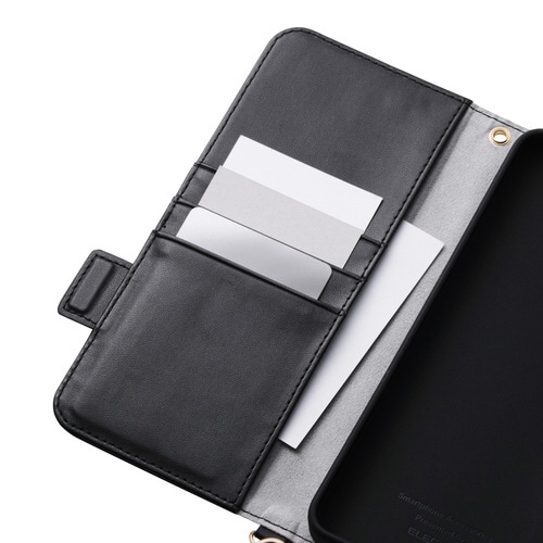 AQUOS wish5 ストラップ付ケース 黒