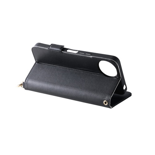 AQUOS wish5 ストラップ付ケース 黒