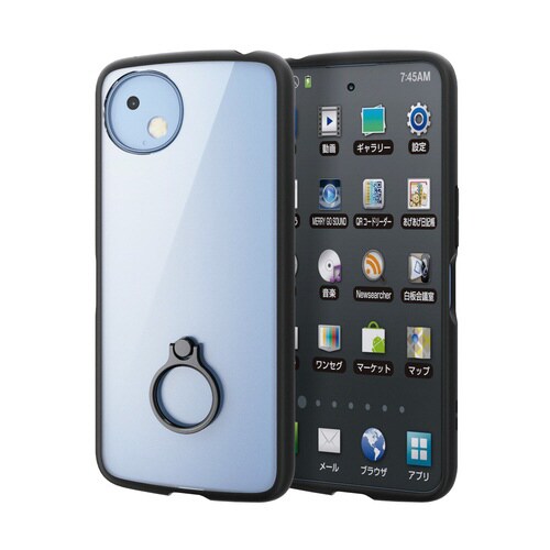AQUOS wish5 薄型ケース リング付 黒