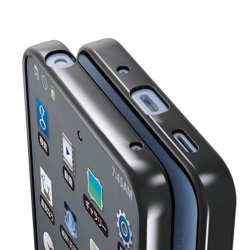 AQUOS wish5 ソフトケース メタリック黒