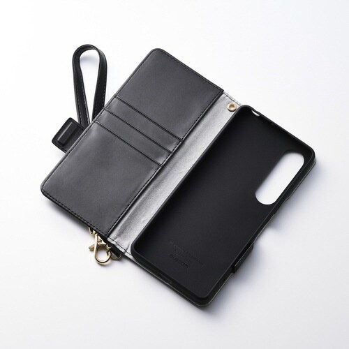 Xperia1VII ストラップ付ケース ブラック