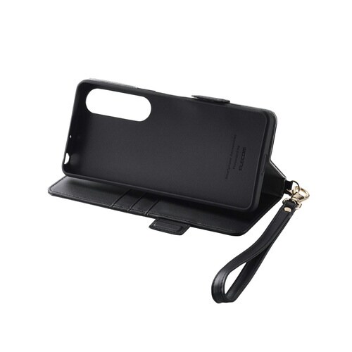 Xperia1VII ストラップ付ケース ブラック