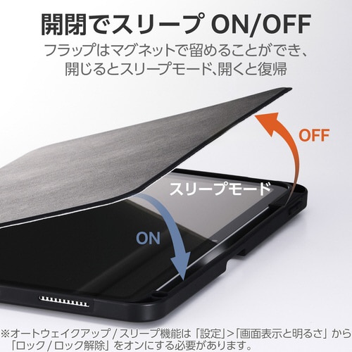 iPadA16 11インチ フラップケース 黒