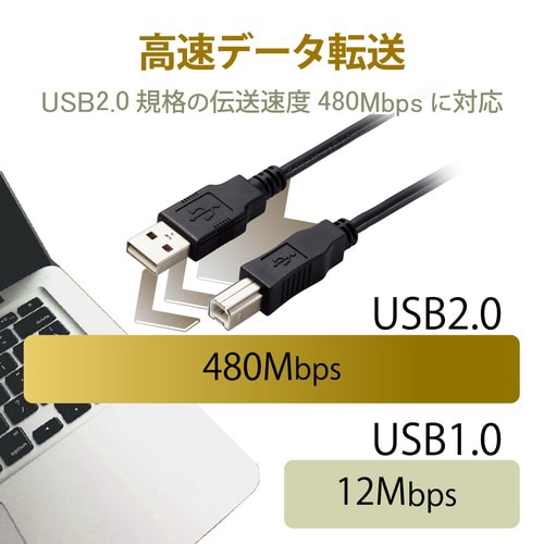USBケーブル A−B 仕様固定 1m ブラック