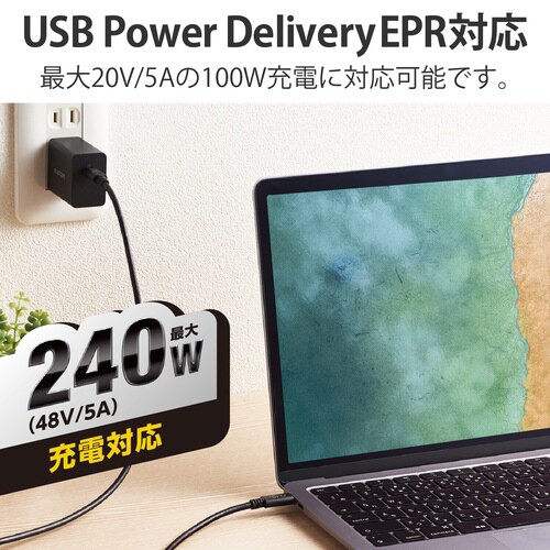 TypeCケーブル 1m PD240W ブラック
