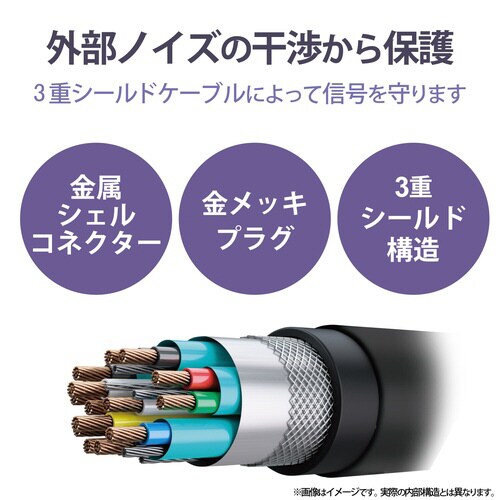 USB3.0ケーブルA−B 固定 1m ブラック