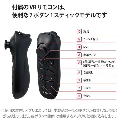 VRゴーグル ヘッドホン一体 リモコン付 ブラック