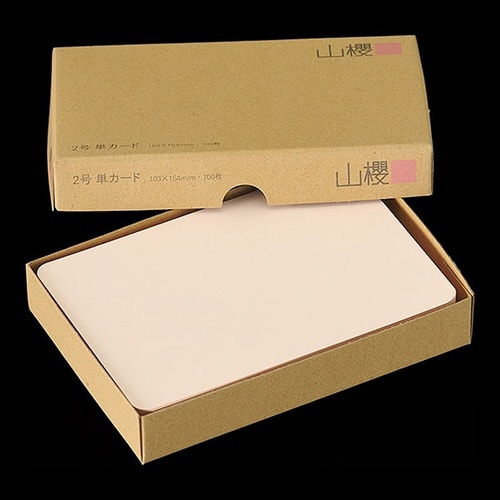 挨拶状カード 2号単面 Yカラー ピンク 100枚