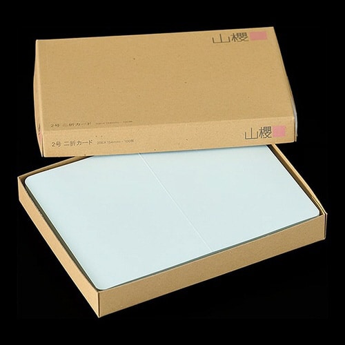 挨拶状カード 2号二折 Yカラー ブルー 100枚