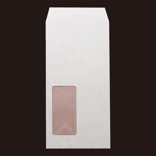 長3封筒 窓 再生ホワイト70 茶地紋 1000枚