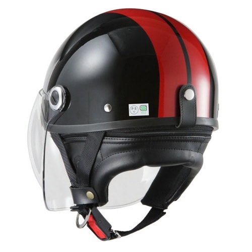 ヘルメット ストリートハーフ ブラック/レッド