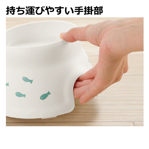 こぼれにくい 脚付キャットディッシュ