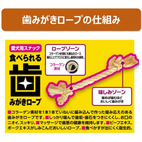 食べられる歯みがきロープ愛犬用コラーゲン