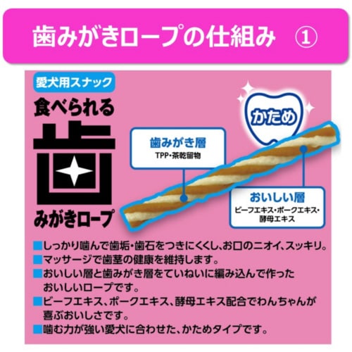 食べられる歯みがきロープ愛犬用かためS