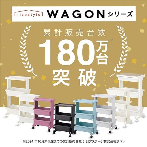 リセスタイル モバイルワゴン3段ホワイト