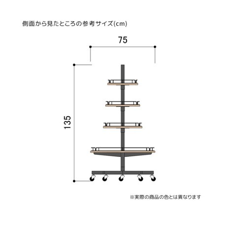 ラウンドタワー什器 4段 直径75cm