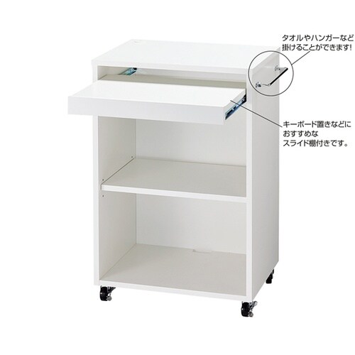 木製簡易作業台 スライド棚付き 61−7