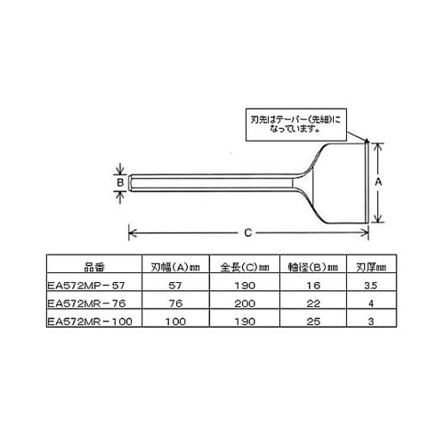 57x190mm ワイドチゼル EA57