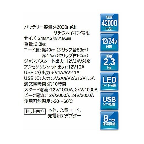 DC12V/24V 2000A ジャンプ