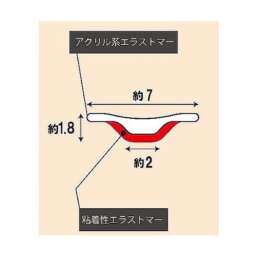 7x2000mm 粘着付隙間カバー(白)