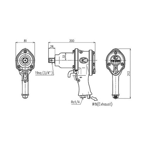 3/4”DR エアーインパクトレンチ E