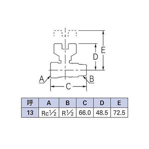 Rc1/2”xR 1/2” 耐熱ボールバ