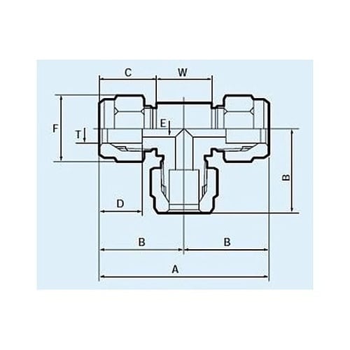 10mm ユニオン(ティー /フッ素樹脂