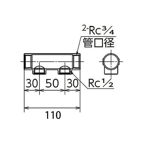 Rc3/4”xRc1/2” ヘッダー(2