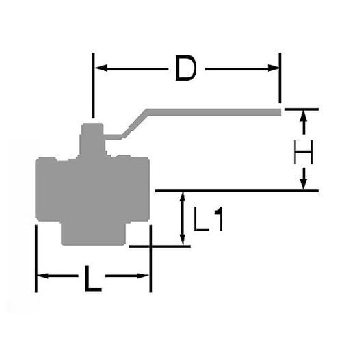 Rc 1/4” 三方ボールバルブ(竪形
