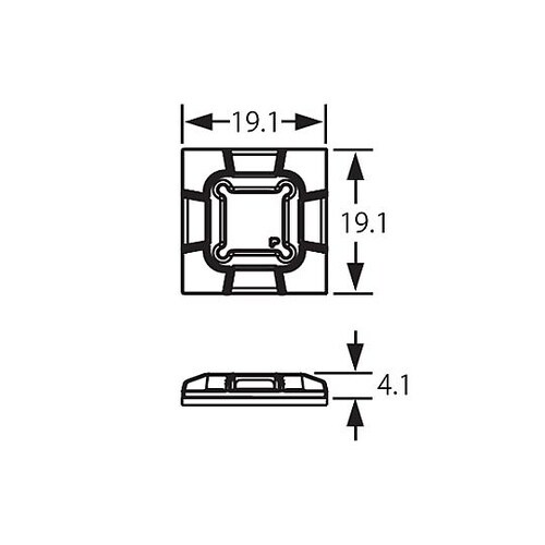 19.1x19.1mm結束バンド用ベース