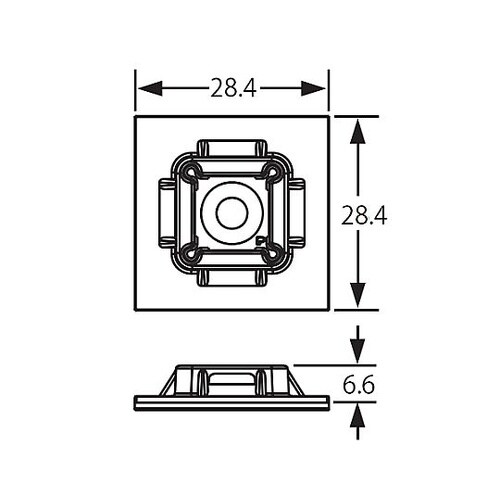 28.4x28.4mm結束バンド用ベース