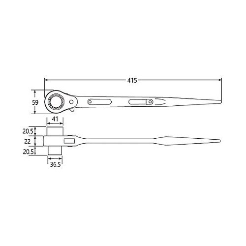 27x30mm/415mm 両口ラチェッ