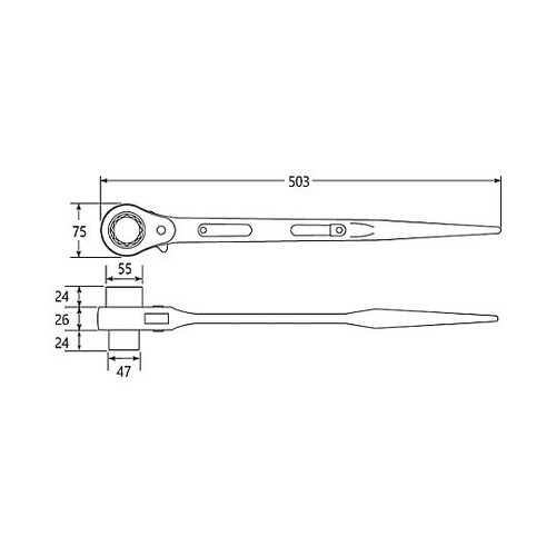 35x41mm/503mm 両口ラチェッ
