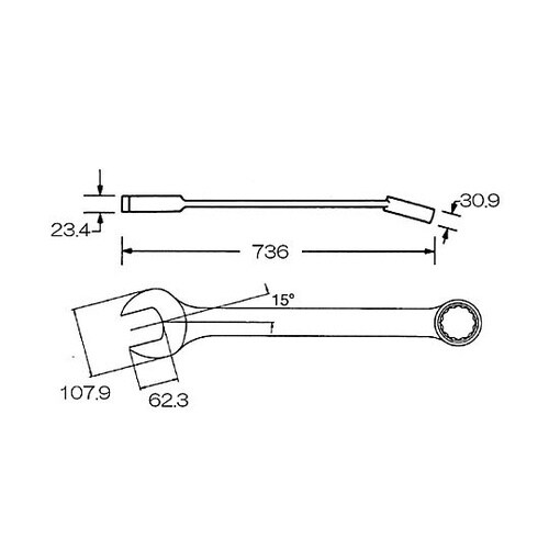 2・1/4” 片目片口スパナ(強力型)