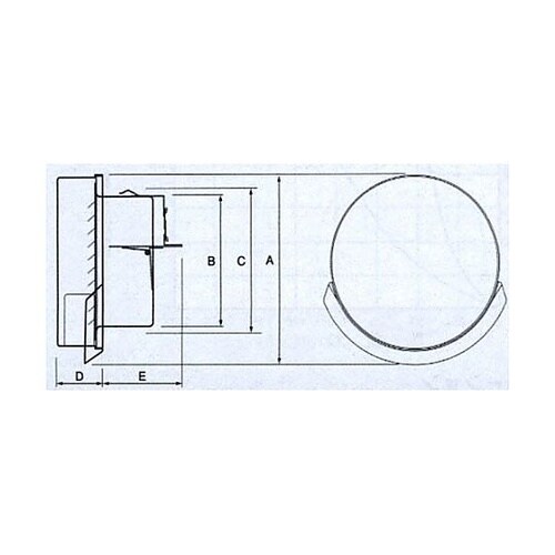 160mm フラット型ガラリ(水切・防火
